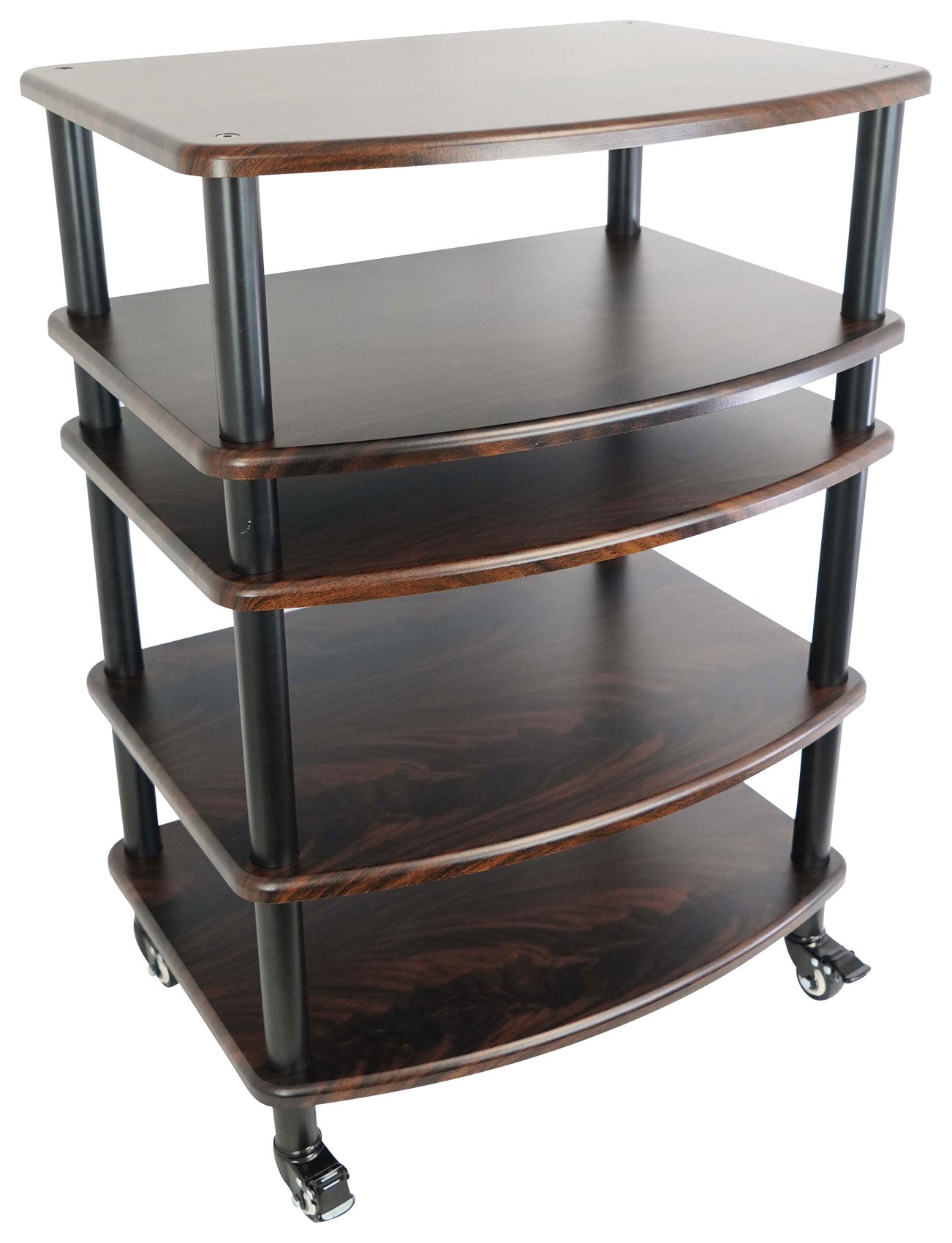 FLX Dark Wood 4-Shelf + Dark Wood Add-On Shelf Bundle