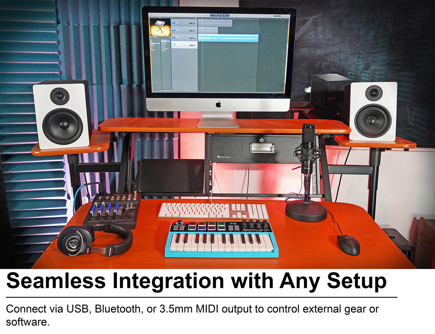 M25 Wireless MIDI Keyboard 25-Key + RCM PRO Condenser Microphone Bundle