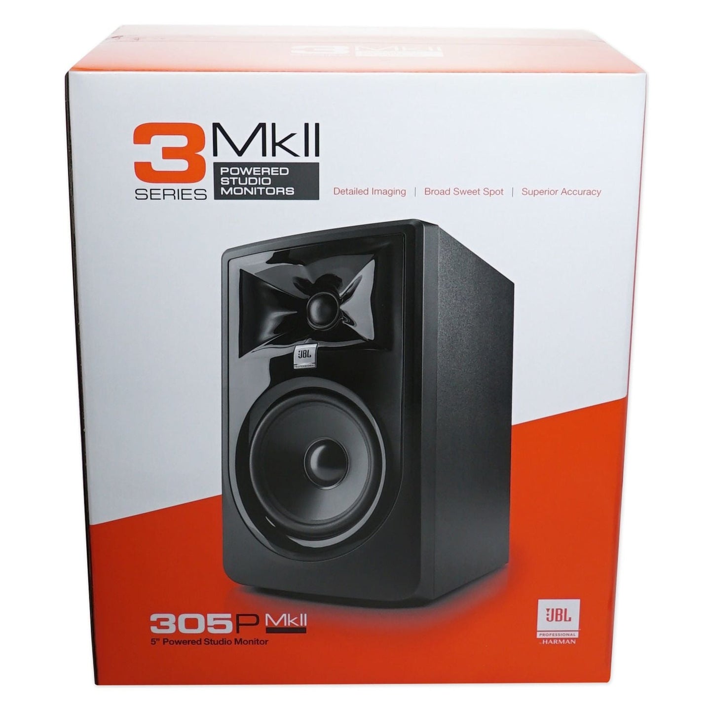 (2) JBL 305P MkII 5" Powered Studio Monitors+USB Interface 4-Channel Mixer w/EQ
