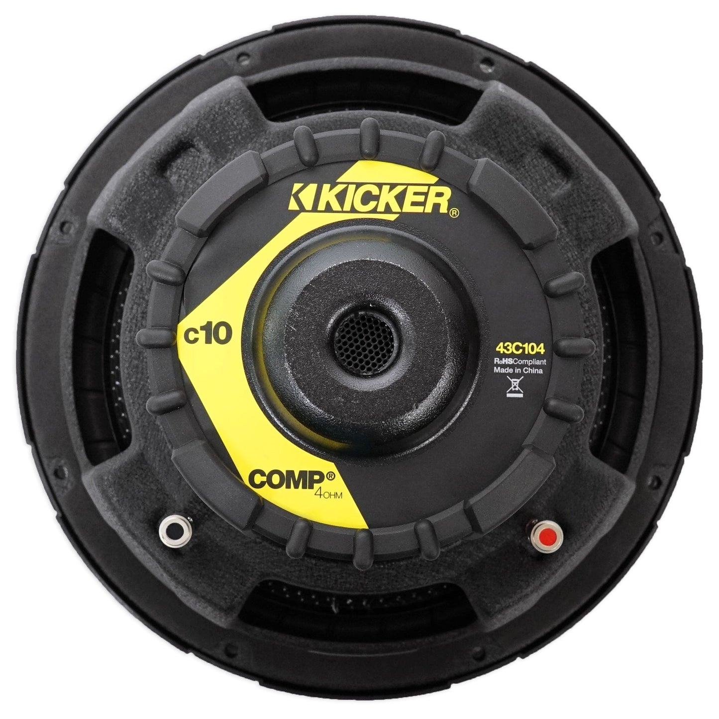 (2) KICKER 43C104 Comp 10" 600w SVC 4-ohm Car Subwoofer+Vented Sub Box Enclosure