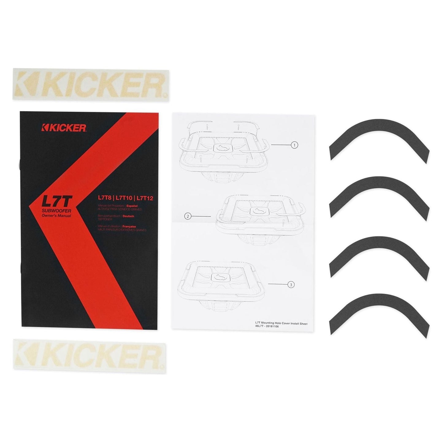 (2) KICKER 46L7T122 12" 1200w L7T Subwoofers Solo-Baric Subs+Amp+Vented Sub Box