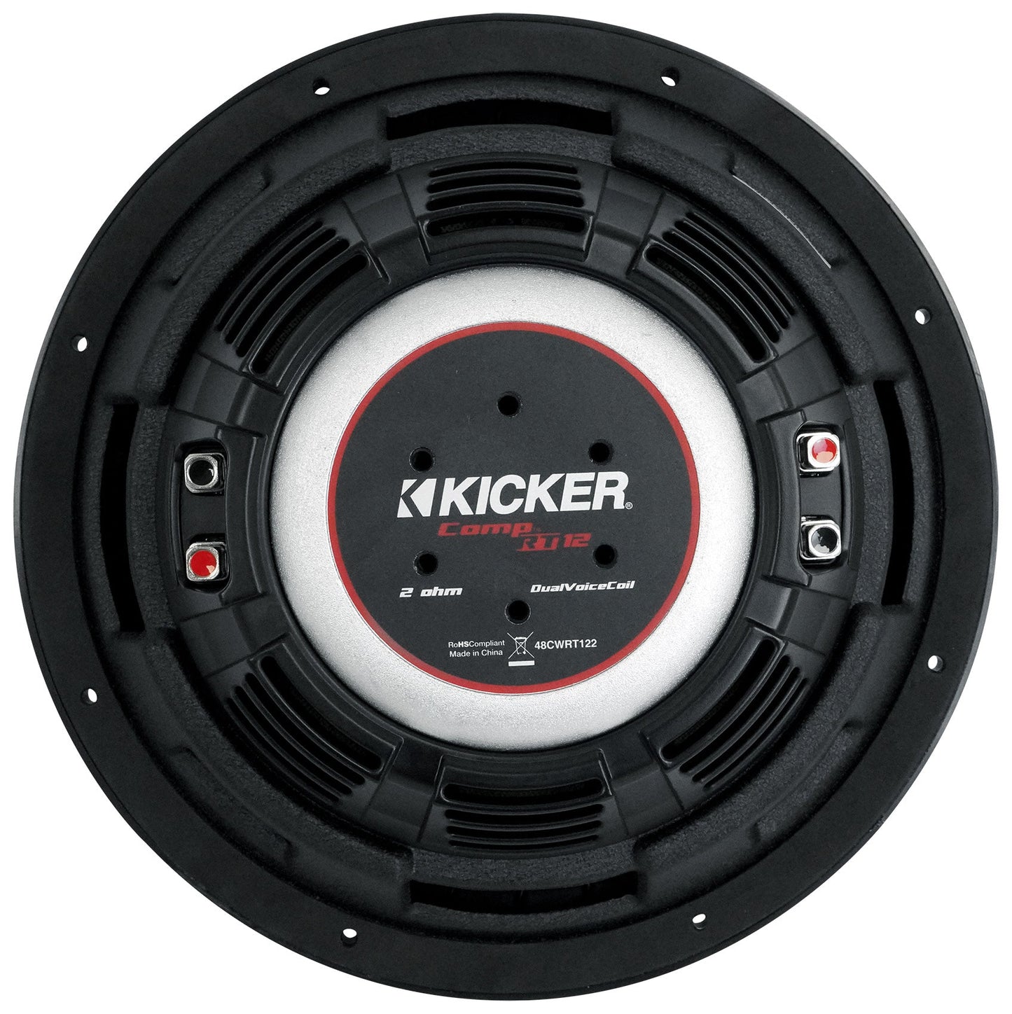 (2) Kicker 48CWRT122 COMPRT12 2000W 12" Slim Car Subwoofers+Shallow Sub Box