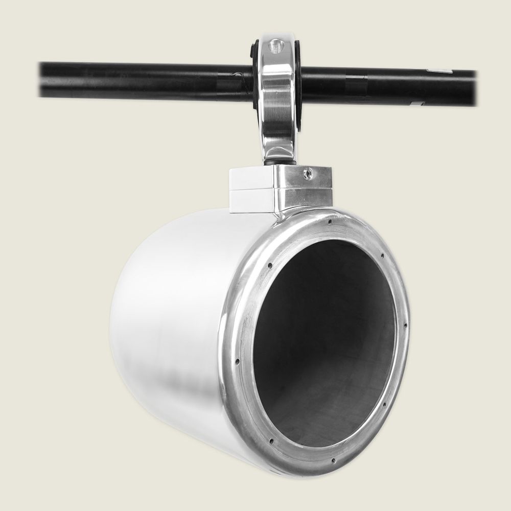 MAC525S 5.25" Chrome Wakeboard Pods 2-Pack + 360° Swivel Clamps Bundle