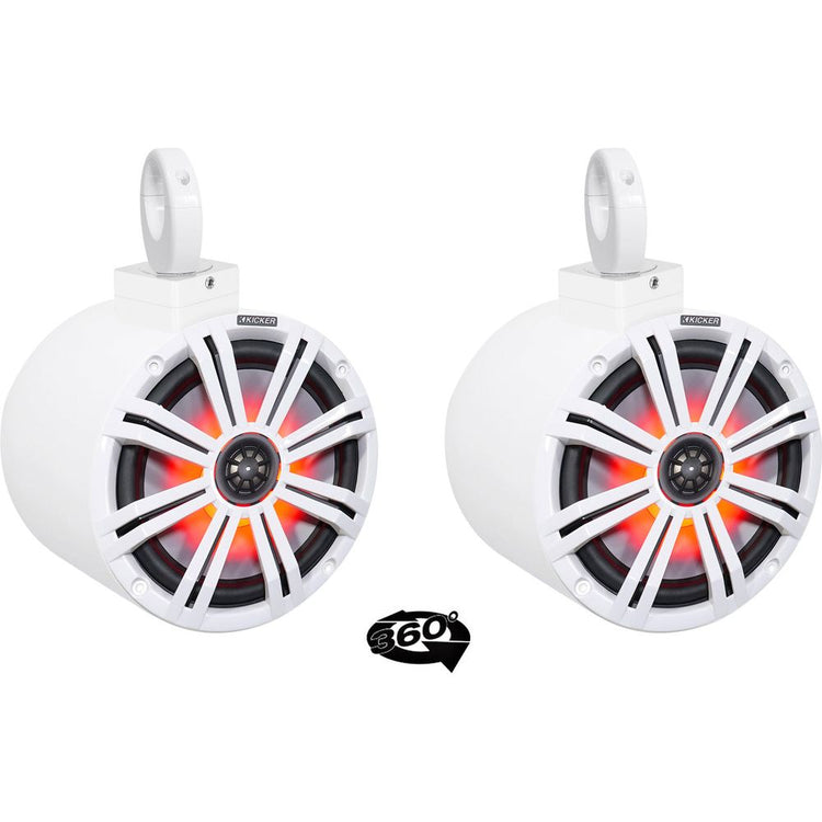 MAC80W White 7.7" Tower Speaker Pods 2-Pack + MAC360W Swivel Clamps Bundle