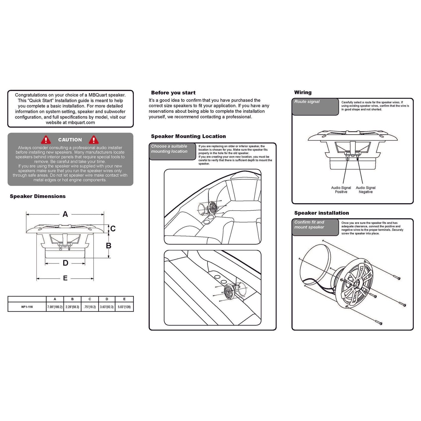 (2) MB QUART NF1-116 6.5" 80 Watt Marine Wakeboard Tower Speakers For Boat