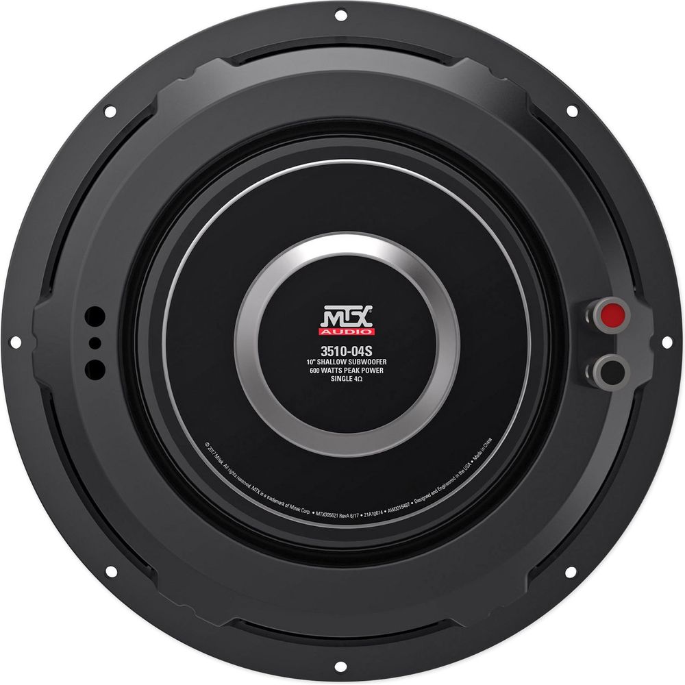 (2) MTX 3510-04S 10" 1200 Watt Shallow Slim Subwoofers Subs+Amplifier+Amp Kit