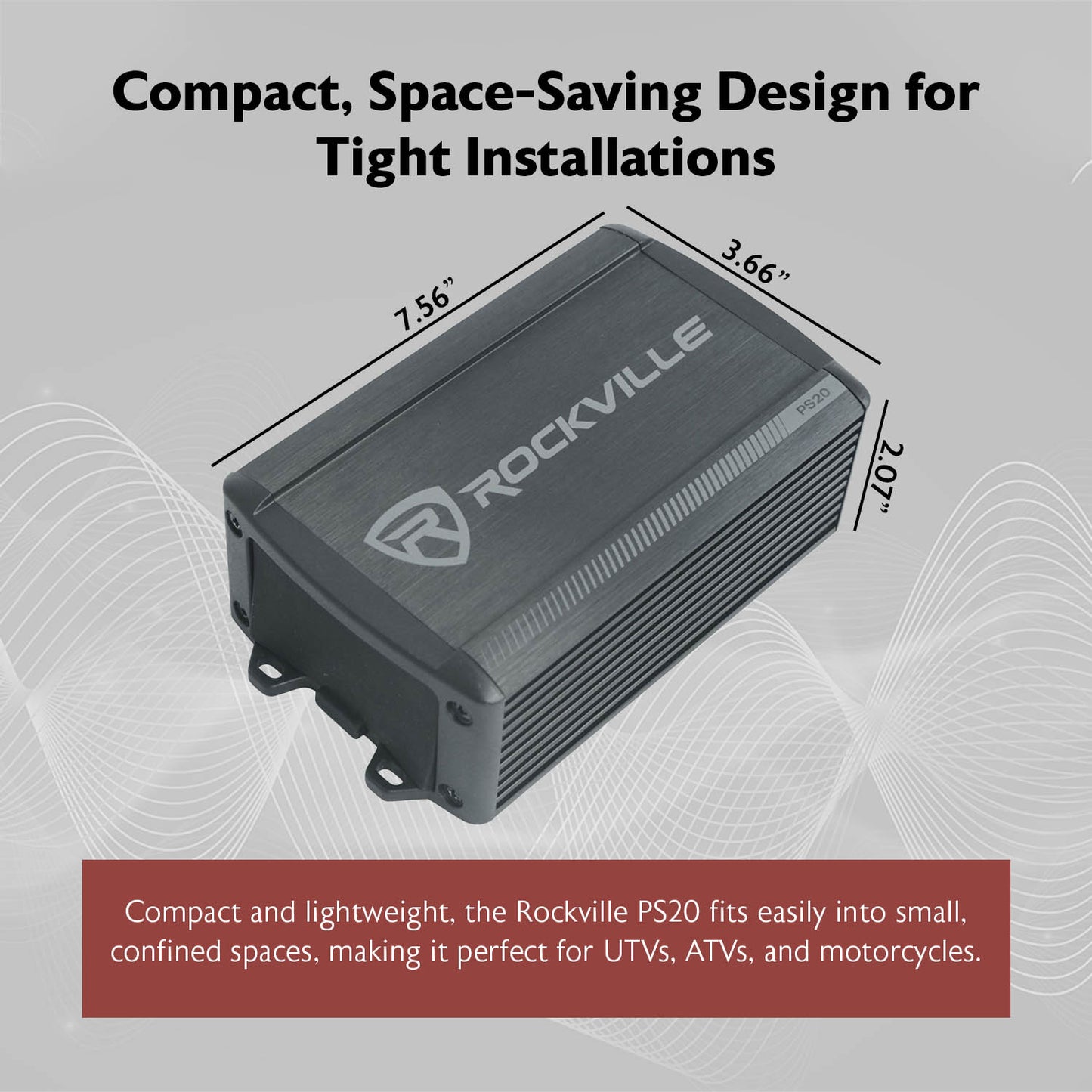 PS20 Micro Amplifier + RWK8ATV 8GA Amp Kit Bundle