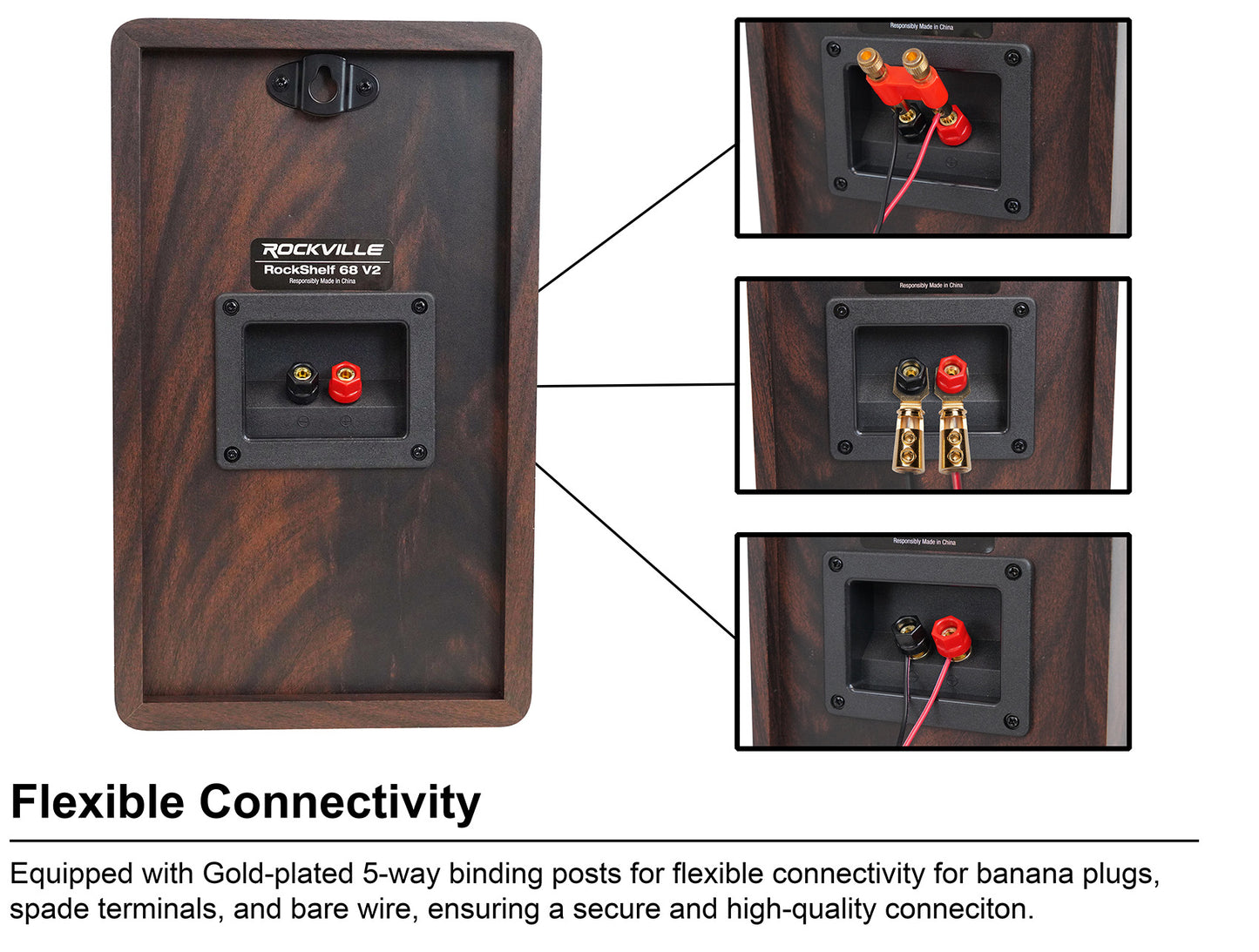 RockShelf 68D Dark Wood 2-Pack + SS28D Stands + FLX Dark Wood Bundle
