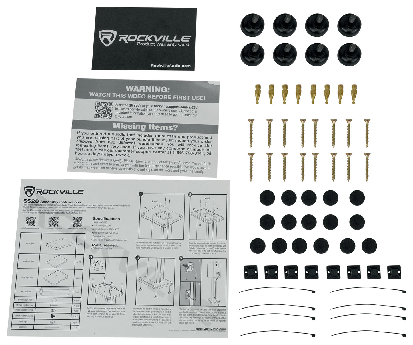 RockShelf 68D Dark Wood 2-Pack + SS28D Stands + FLX Dark Wood Bundle
