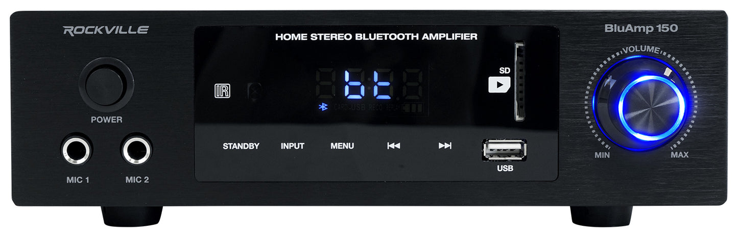 BLUAMP 150 + RockShelf 64D Dark Wood 4-Ohm Bundle