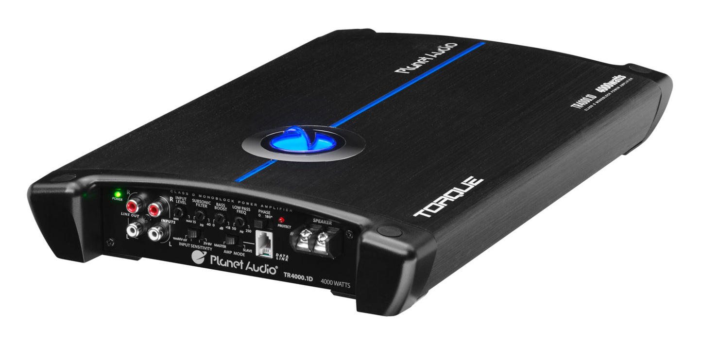 Planet Audio TR4000.1D 4000 Watt Class D 1-Ohm Mono Car Amplifier+Amp Kit