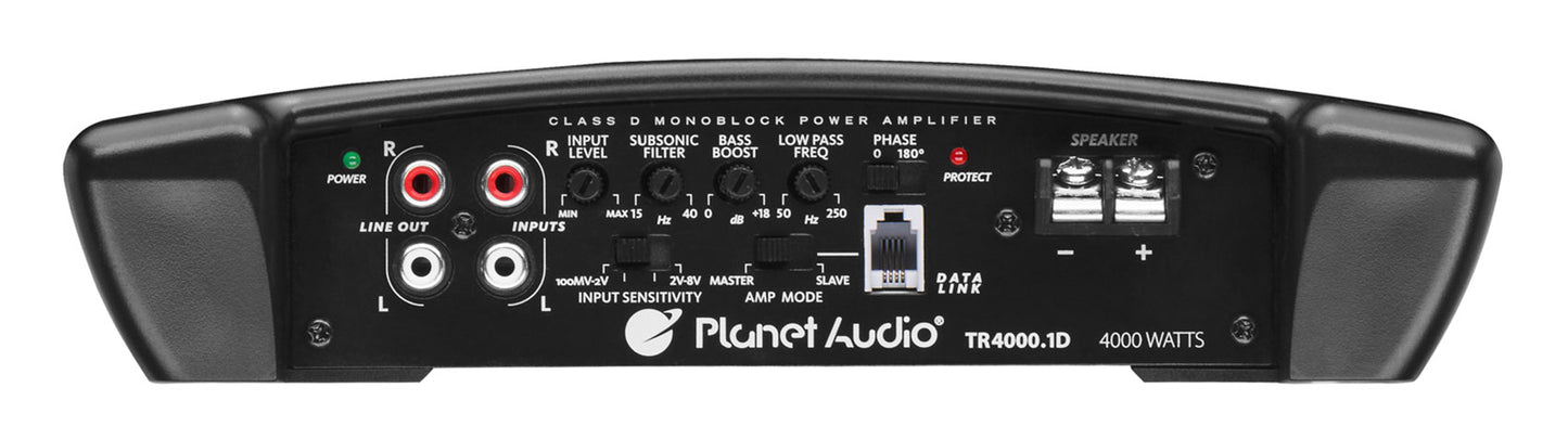 Planet Audio TR4000.1D 4000 Watt Class D 1-Ohm Mono Car Amplifier+Amp Kit
