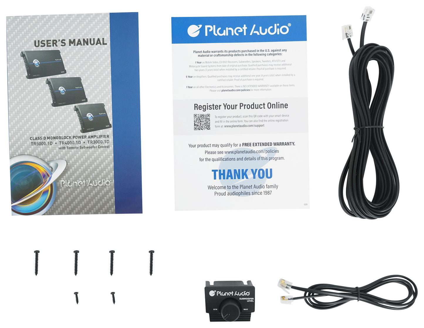 Planet Audio TR4000.1D 4000 Watt Class D 1-Ohm Mono Car Amplifier+Amp Kit