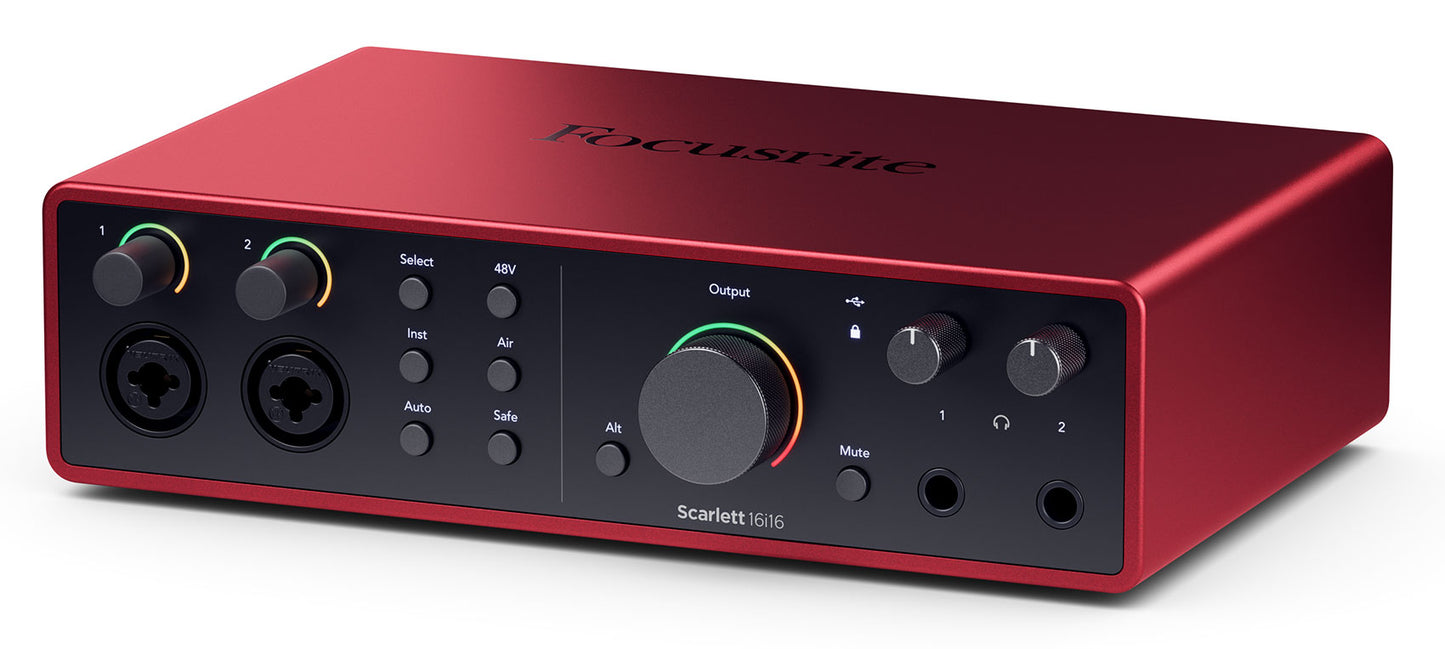 Focusrite SCARLETT 16I16 4G 4th Gen Audio Recording Interface+2) Headphones+Mics