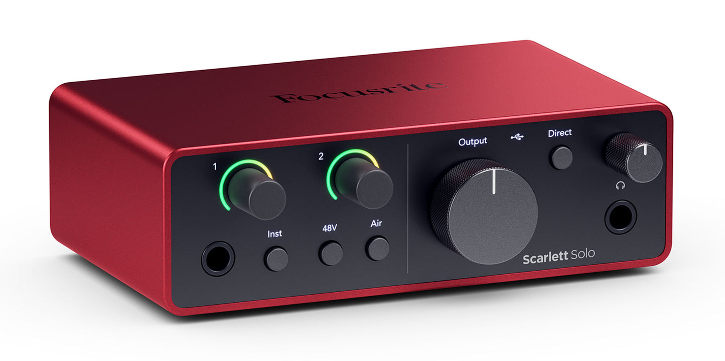 Focusrite Scarlett Solo 4th Gen USB Recording Kit w/Controller+Mic+Headphones