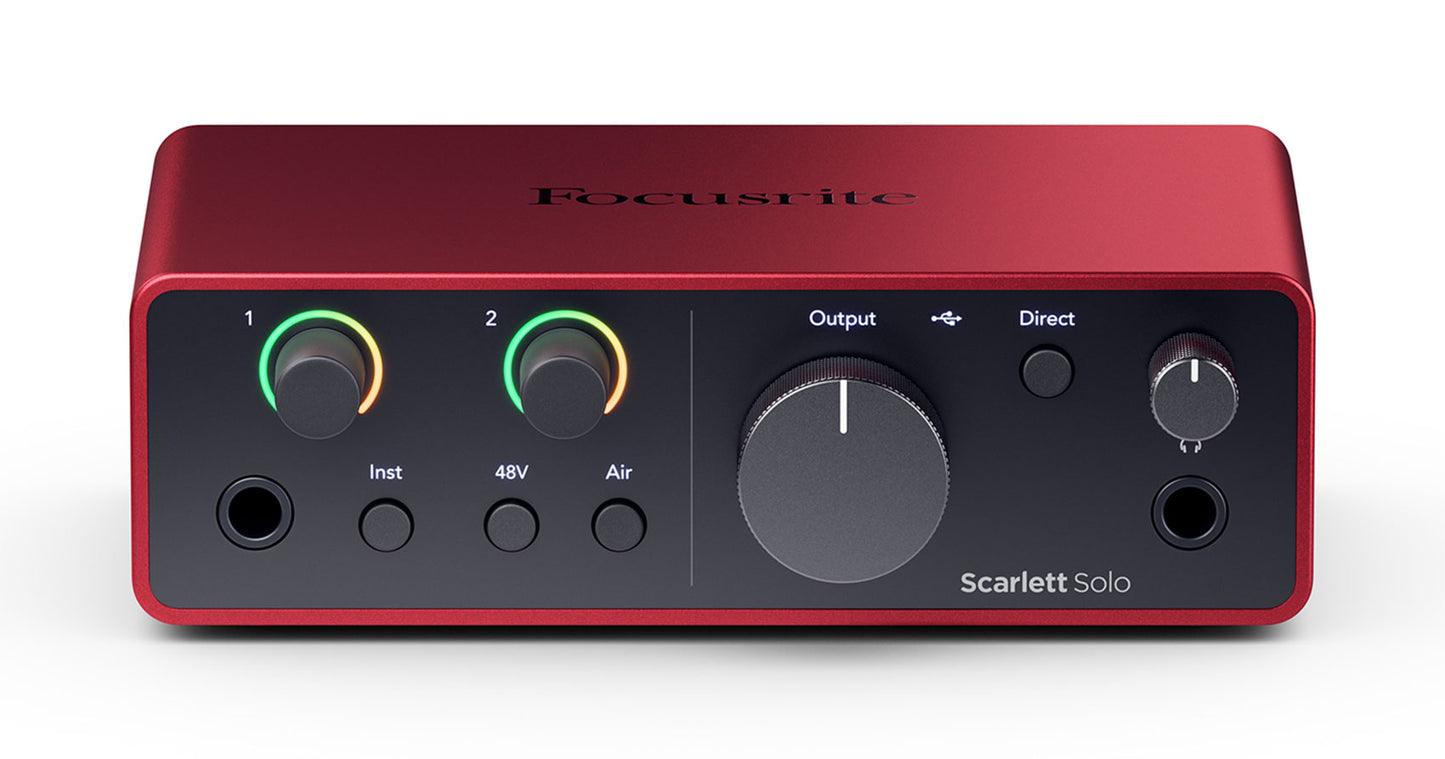 Focusrite Scarlett Solo 4th Gen USB Recording Kit w/Controller+Mic+Headphones