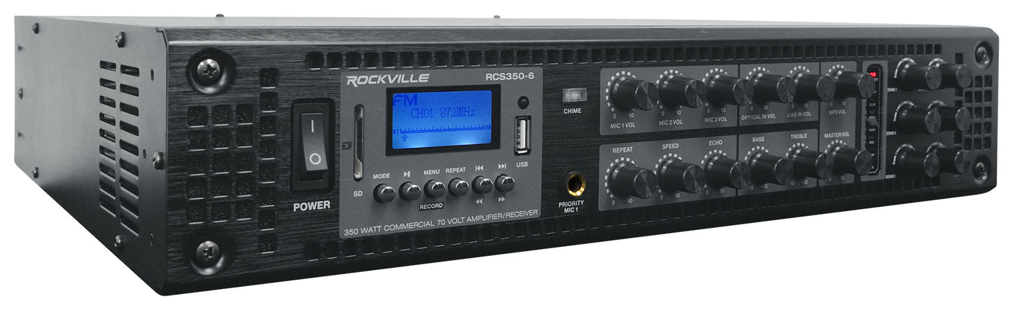 RCS350-6 6-Zone Amplifier + CC4T White 10-Pack Bundle