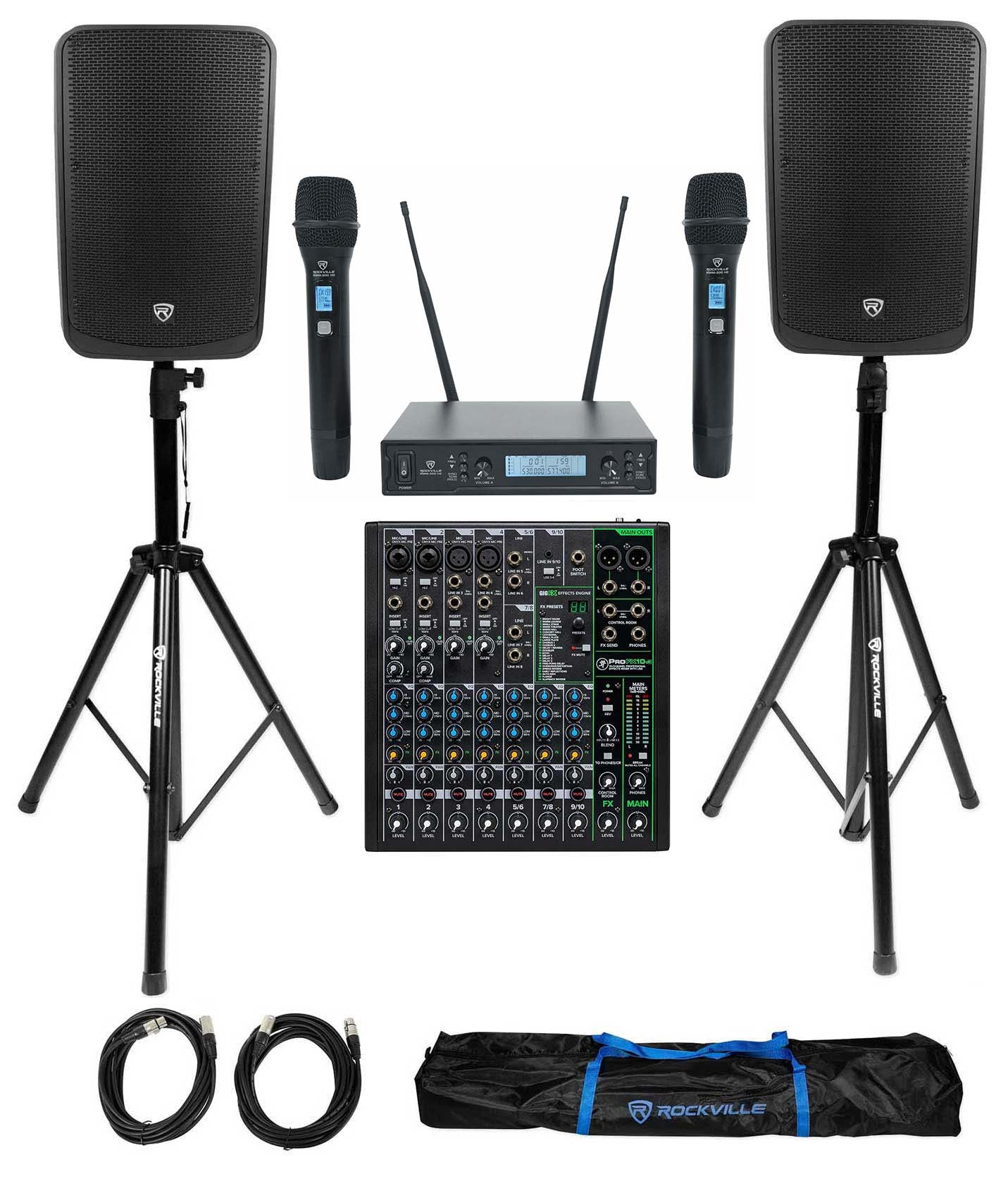 スピーカーV15-XPRO 15イン　2台セット TITAN 15 2-Pack + ProFX10 Mixer & Dual Wireless Mics Bundle