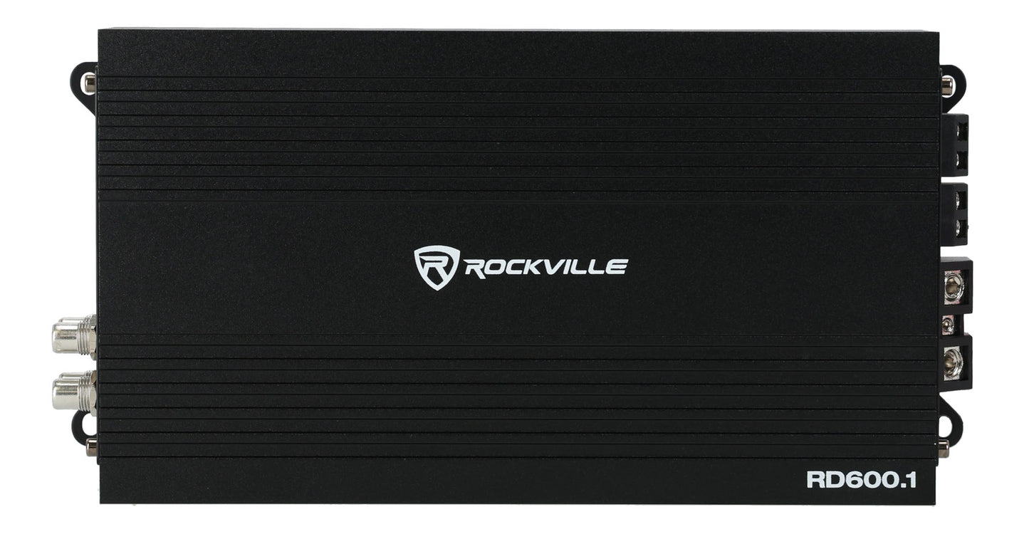 RD600.1 Mono Amplifier + 4 Gauge Amp Wiring Kit Bundle