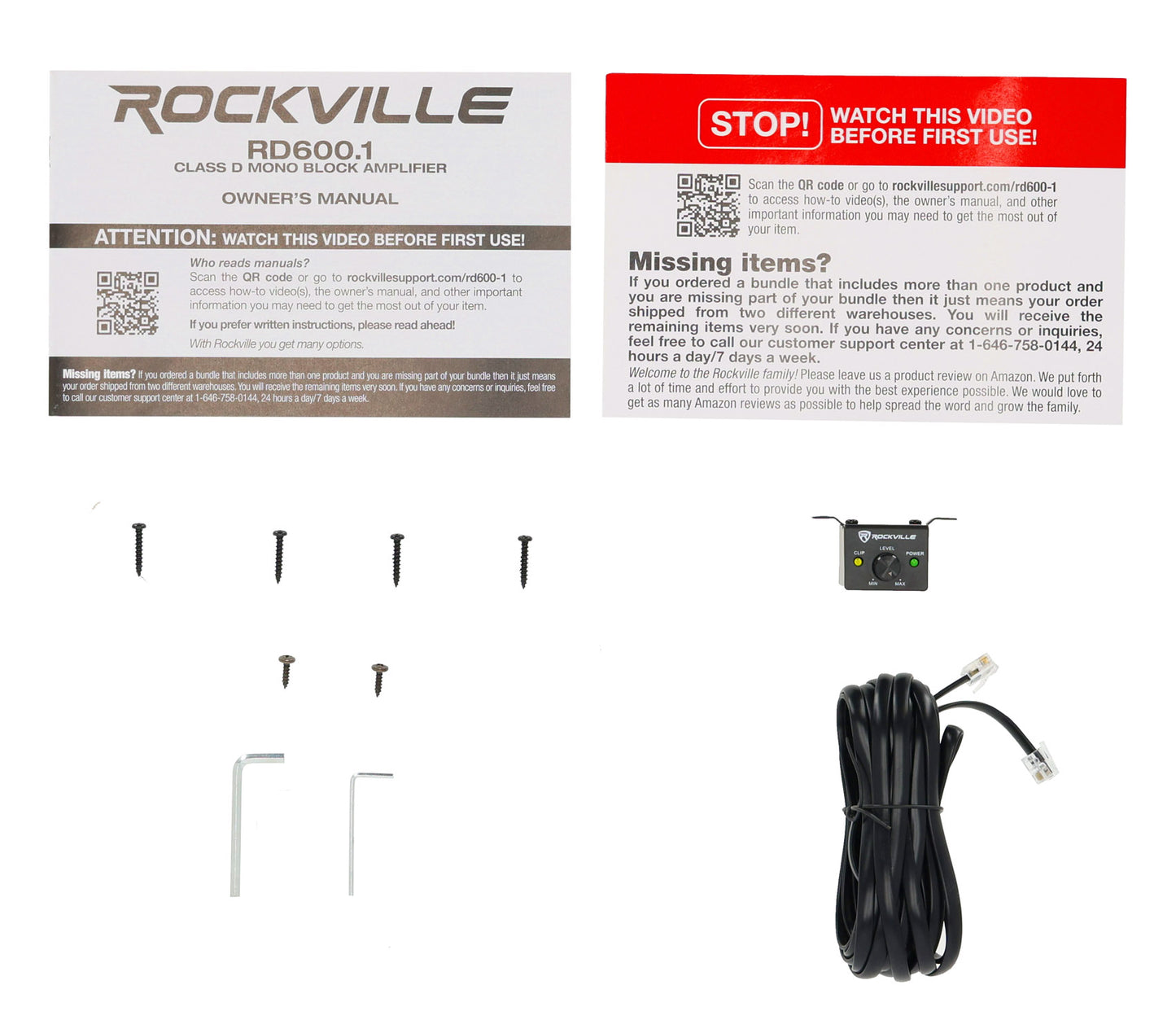 RD600.1 Mono Amplifier + 4 Gauge Amp Wiring Kit Bundle