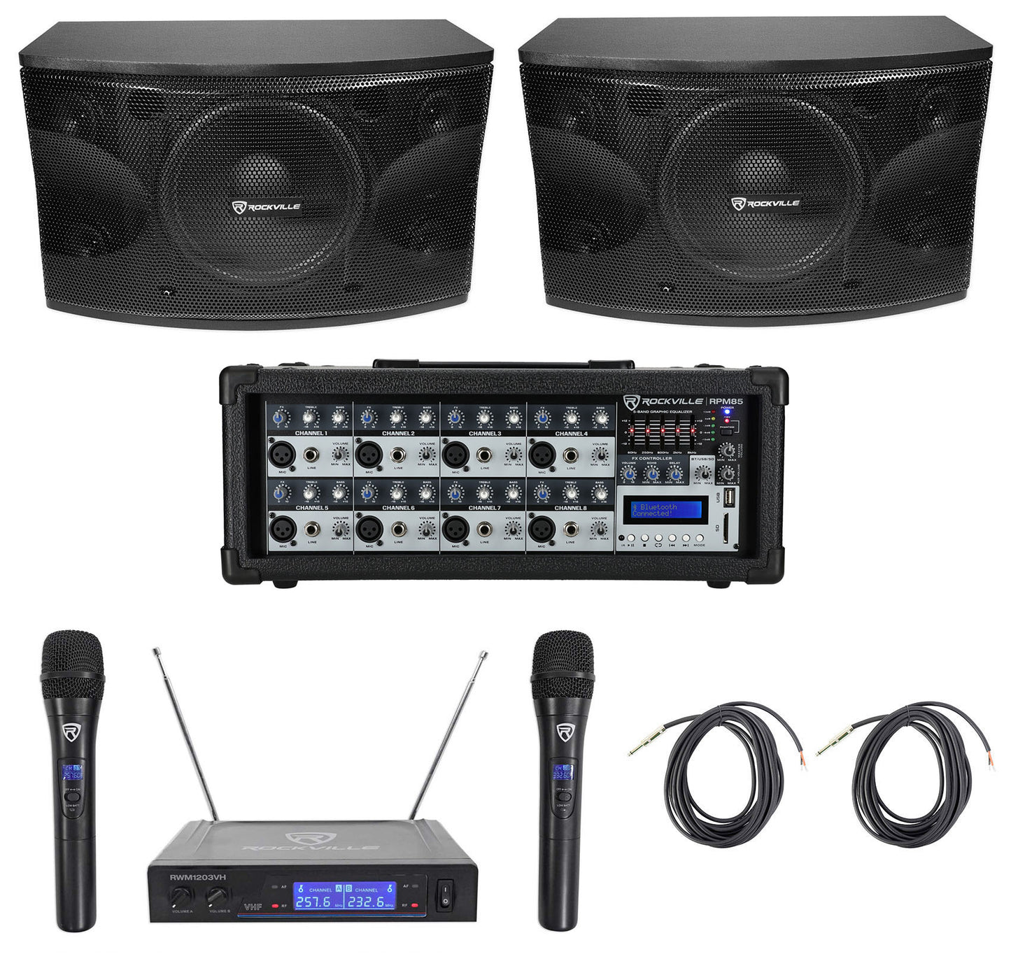 KPS12 12" Speakers 2-Pack + RPM85 Powered Mixer Bundle