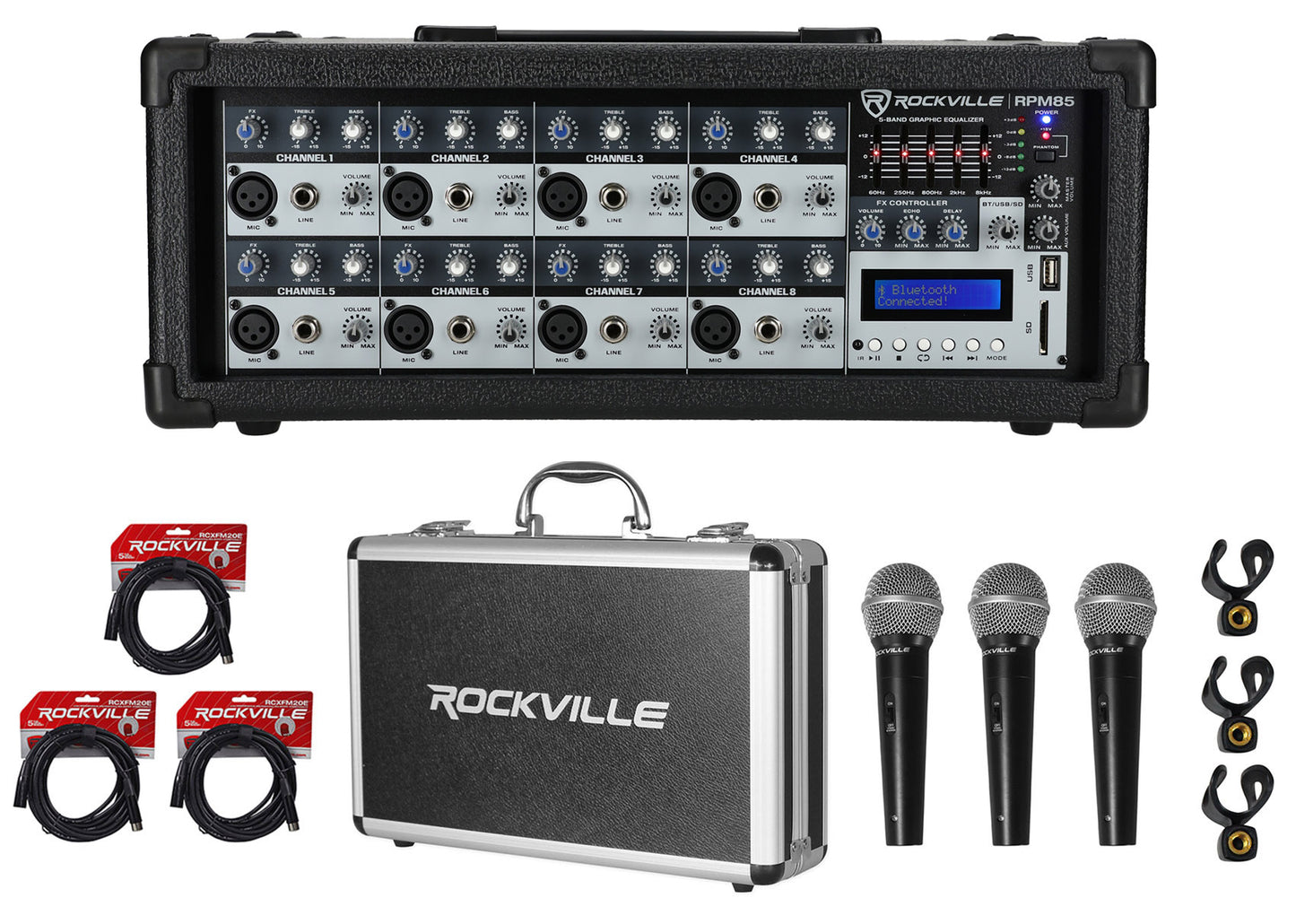RPM85 Mixer + 3-Pack Mics Bundle