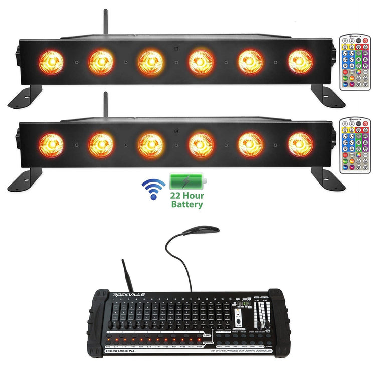 BEST STRIP 60 Black 2-Pack + ROCKFORCE W4 DMX Controller Bundle