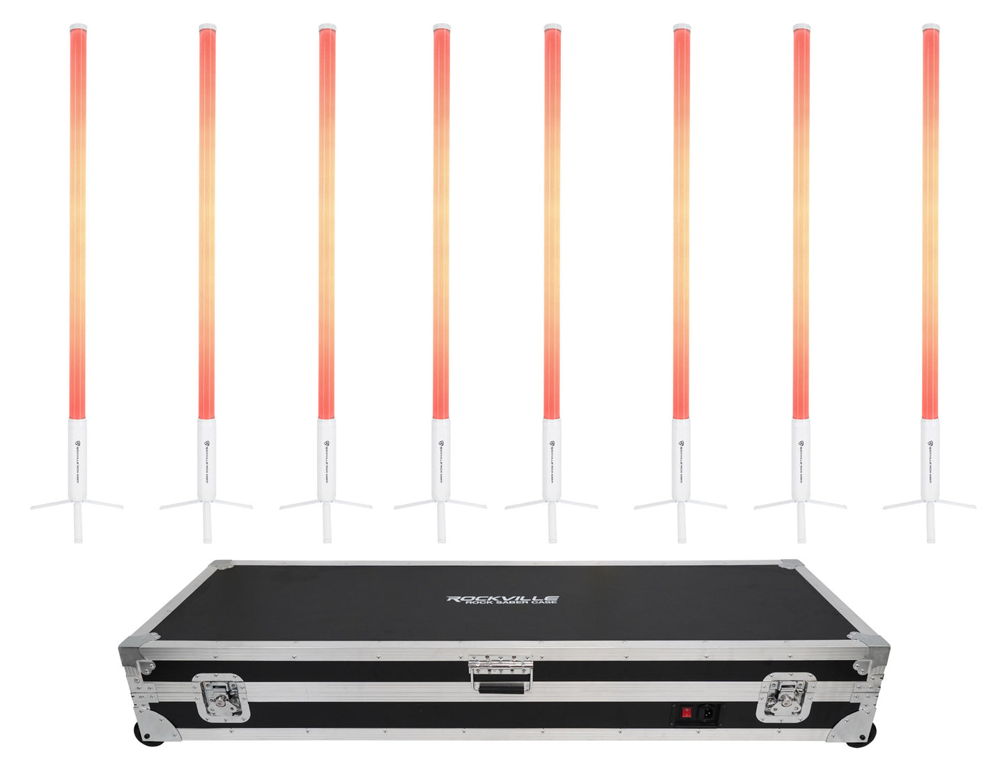 ROCK SABER White 8-Pack + ROCKFORCE W4 DMX Controller Bundle