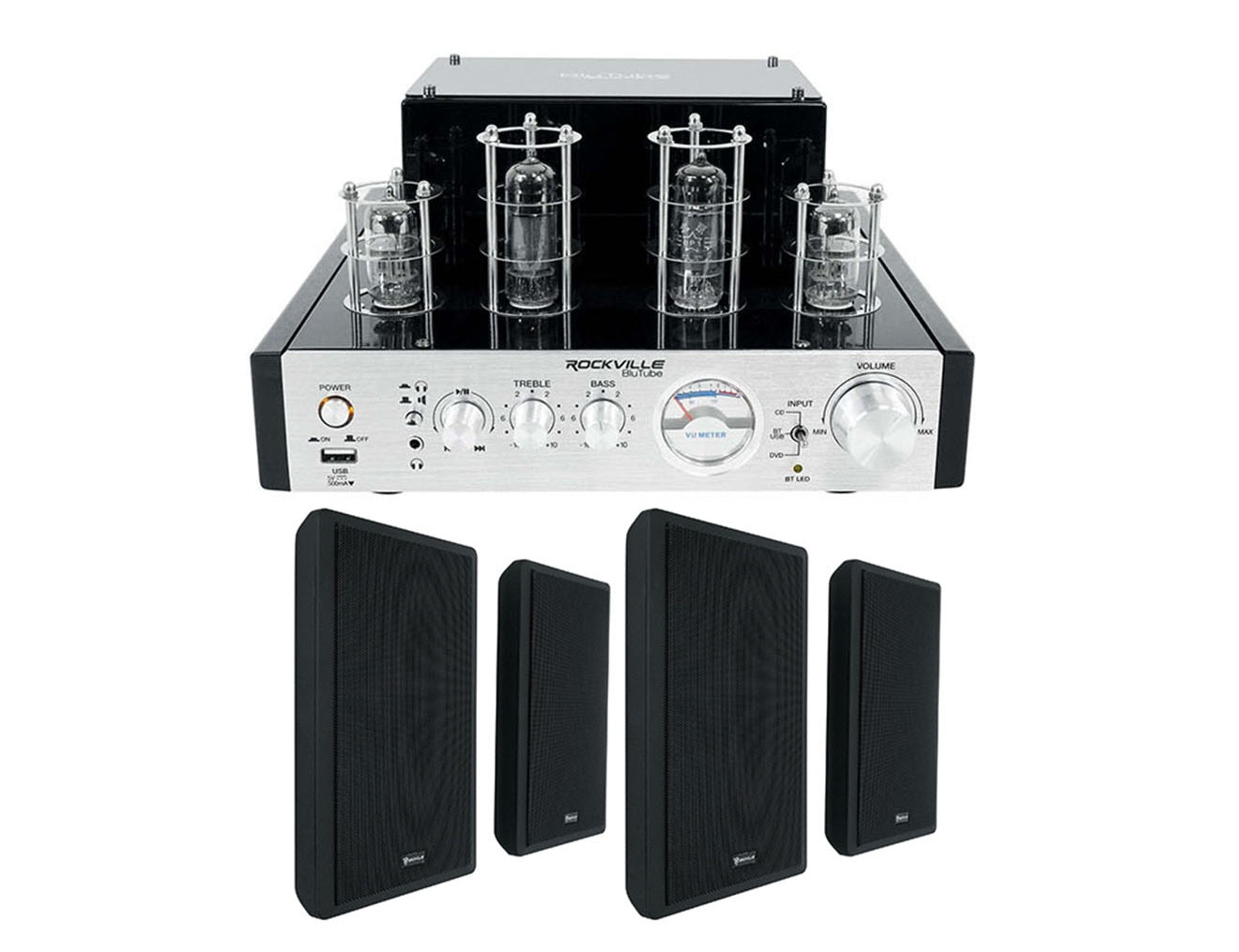 BluTube Tube Amplifier + RockSlim Black 4-Pack Bundle
