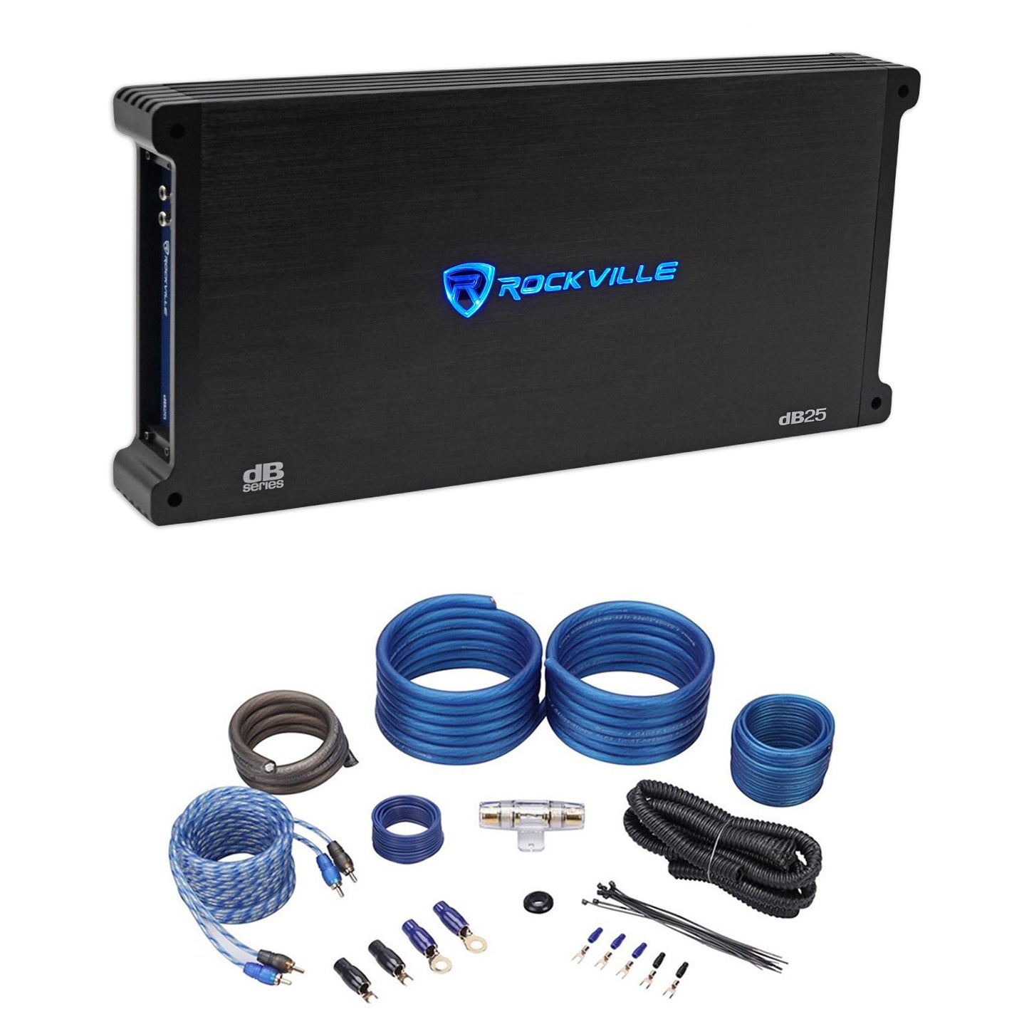 dB25 2-Channel Amplifier + 4 AWG Amp Kit Bundle