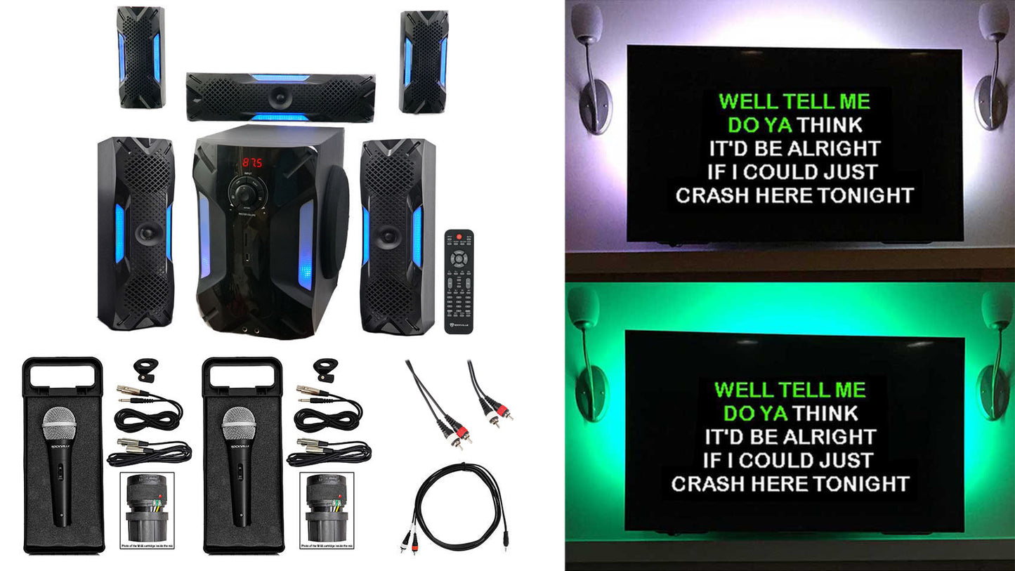 HTS56 5.1 Home Theater Karaoke System with 2 Microphones