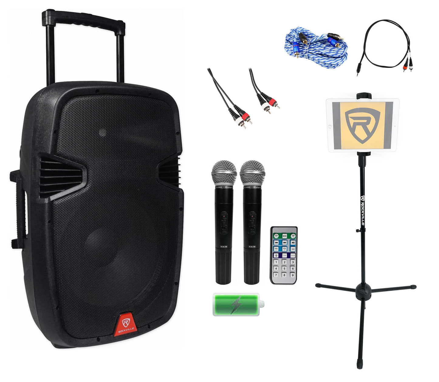 RAM15BT 15" Battery PA Karaoke Bundle