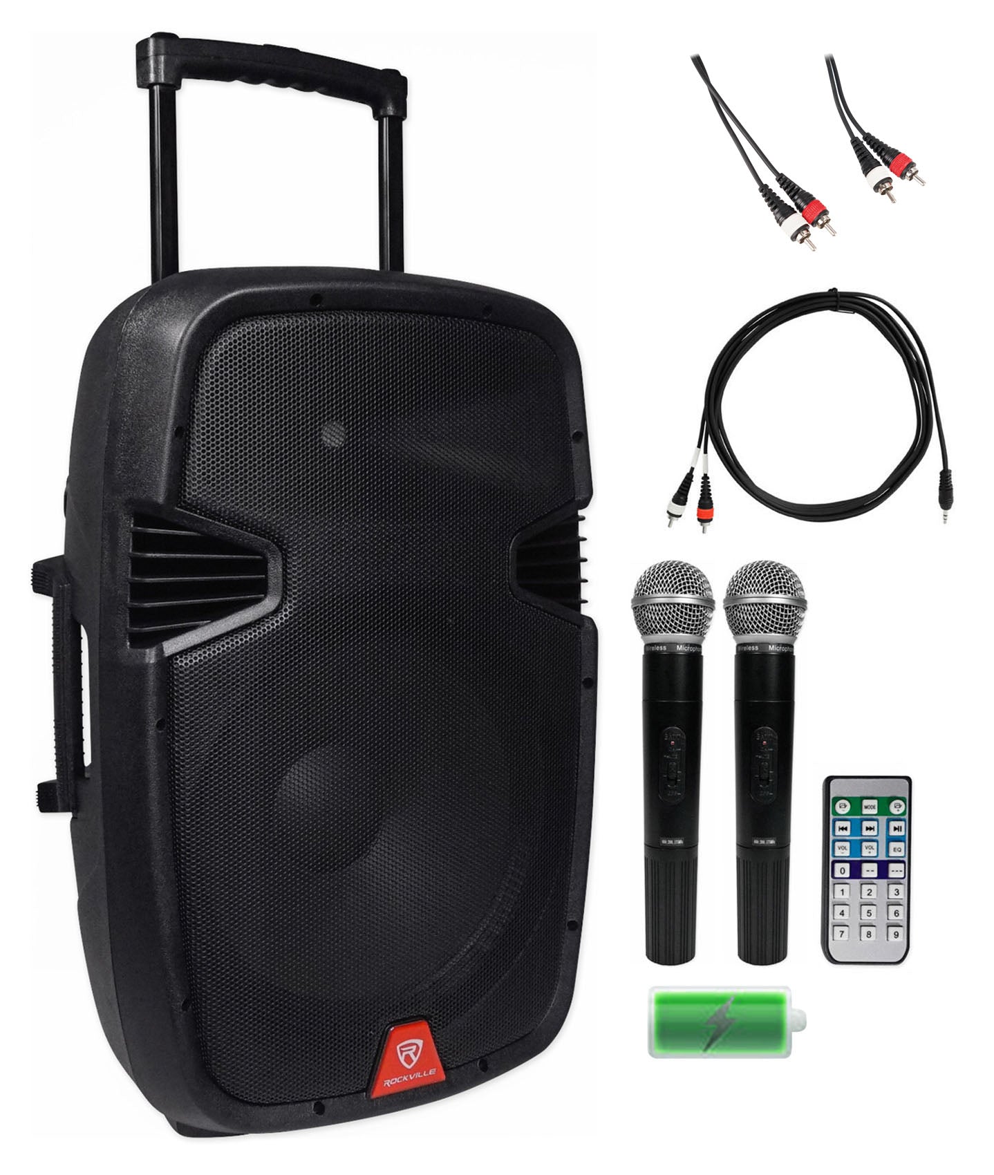 RAM15BT Rechargeable PA Speaker + RCA Cable Kit Bundle