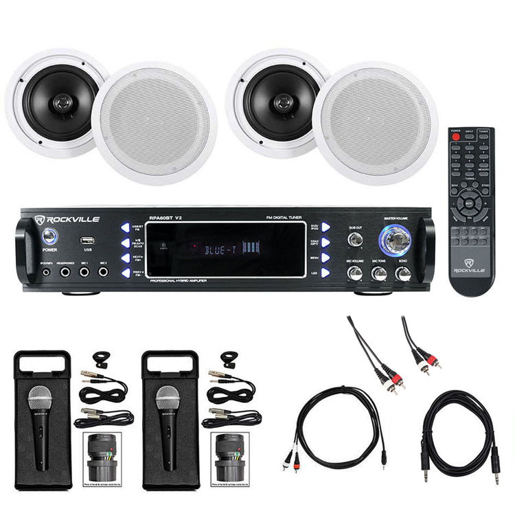 RPA6000USB 4-Pack + HC85 White In-Ceiling Speakers Bundle