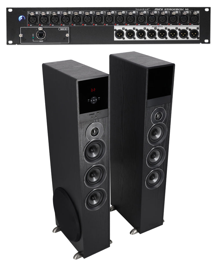 Soundcraft Mini Stagebox 16R 2U MSB16R 16x8 Analogue +Free Home Theater System
