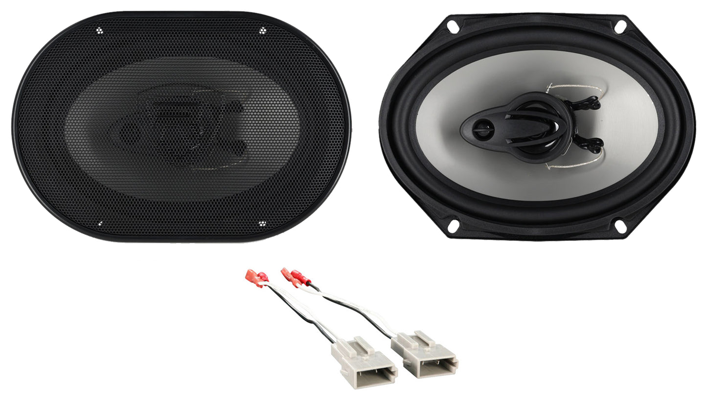 RV68.3A 6x8 Car Speakers + Ford Speaker Harness Bundle