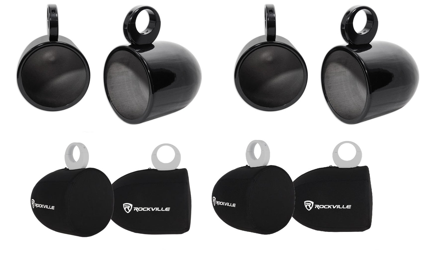 MAC90B 8" Black Speaker Pods 2-Pack + RWBC90 Covers Bundle