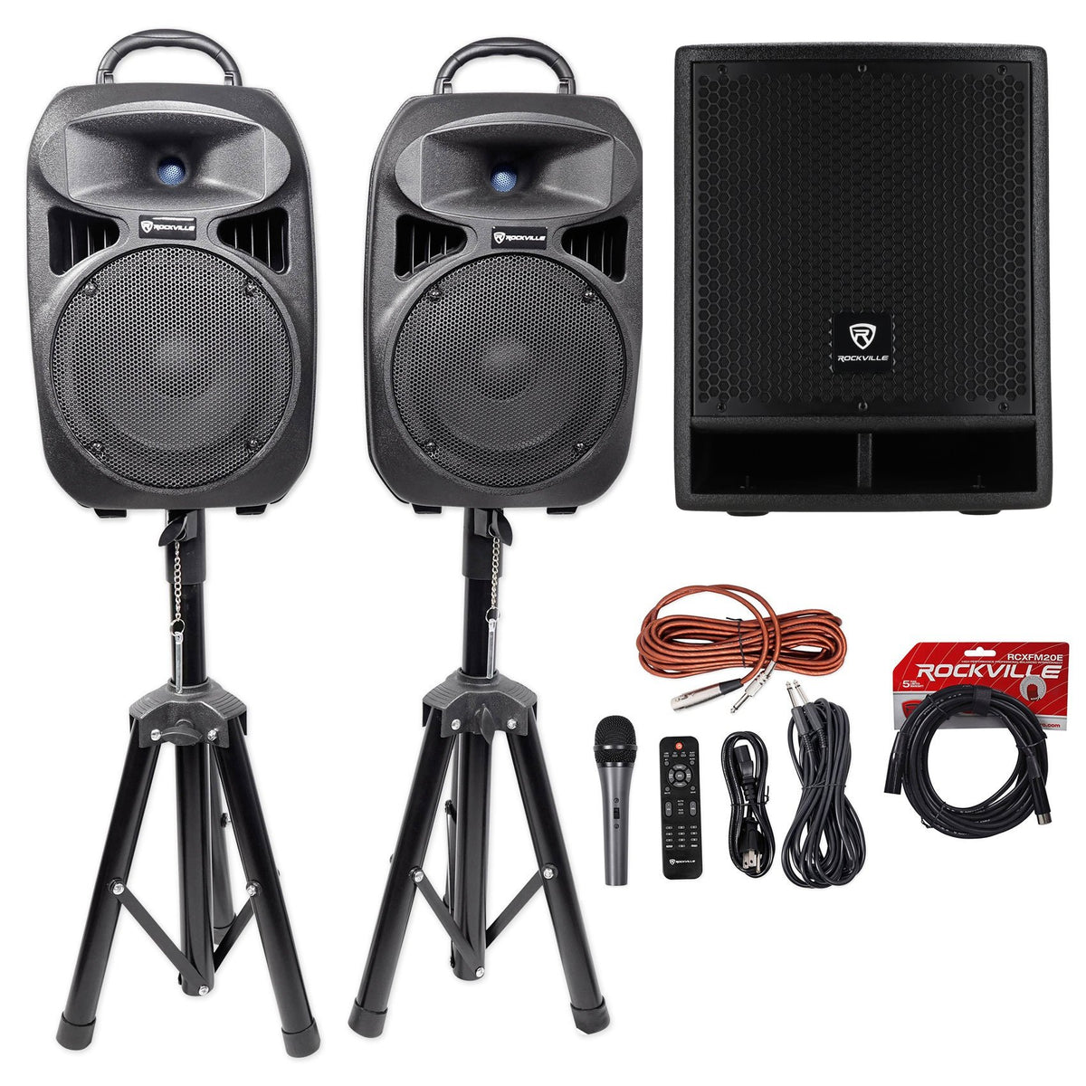 RPG082K Dual 8" PA System + RBG10S Subwoofer Bundle