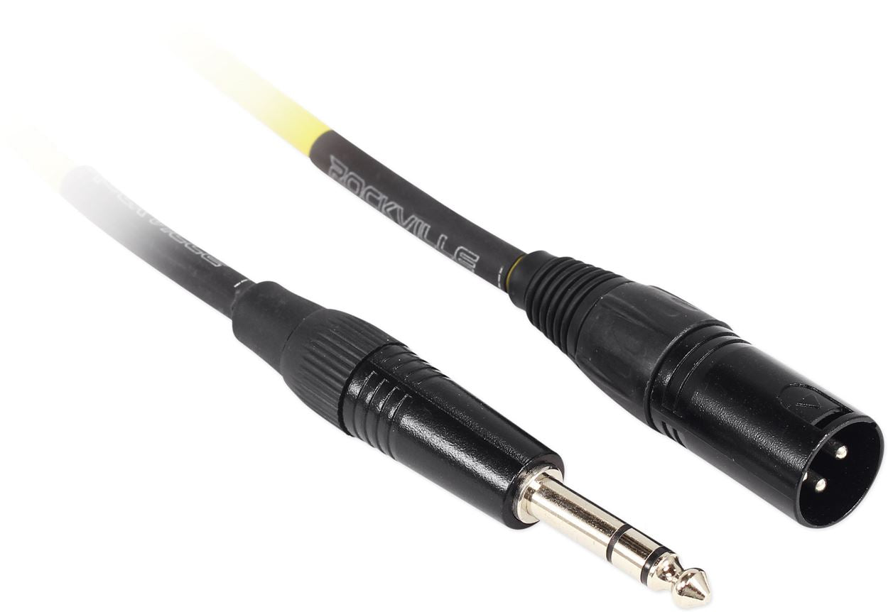 REAN XLR Male to 1/4" TRS 20' Cables 4-Pack (4 Colors) Bundle