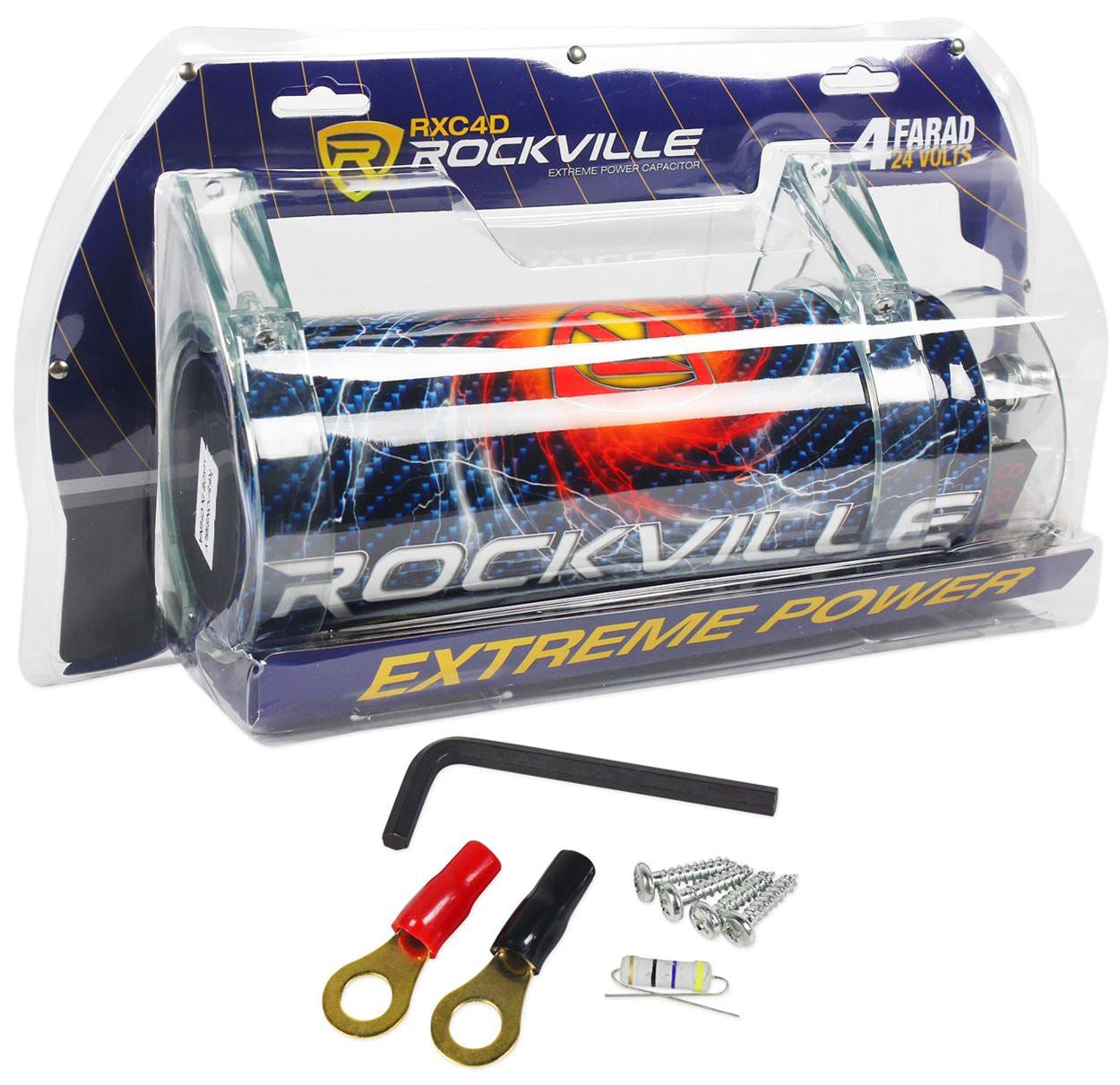 Dual Amp Install Kit + 4 Farad Power Capacitor Bundle