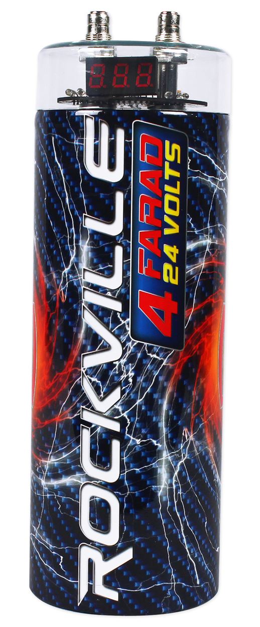 Dual Amp Install Kit + 4 Farad Power Capacitor Bundle