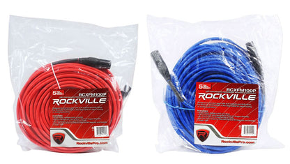 RCXFM100P 100' XLR 2-Pack Red/Blue Bundle