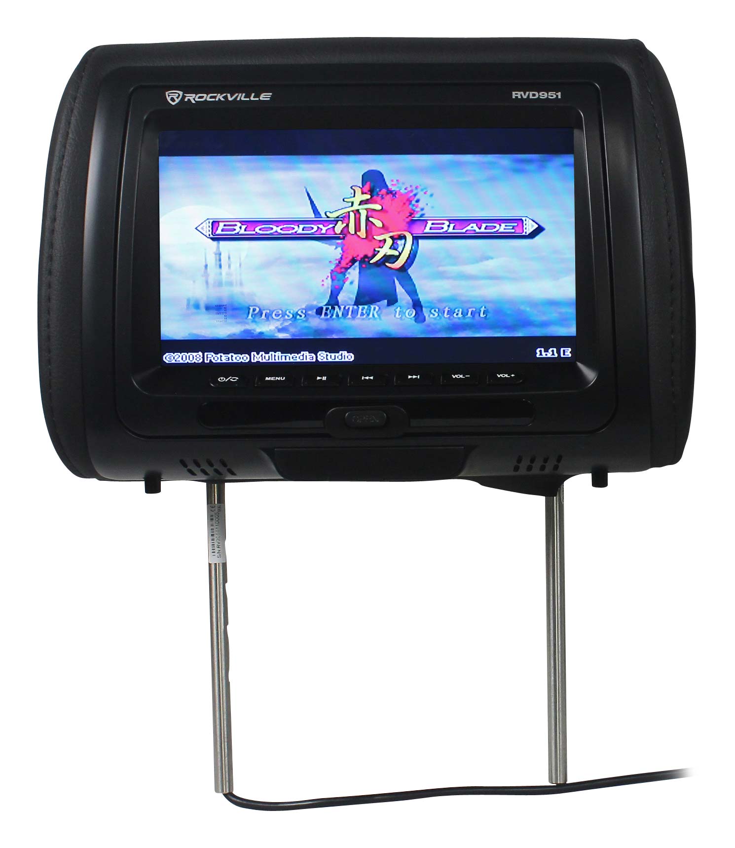 9" Headrest Monitors Black + Dual IR Headphones Bundle