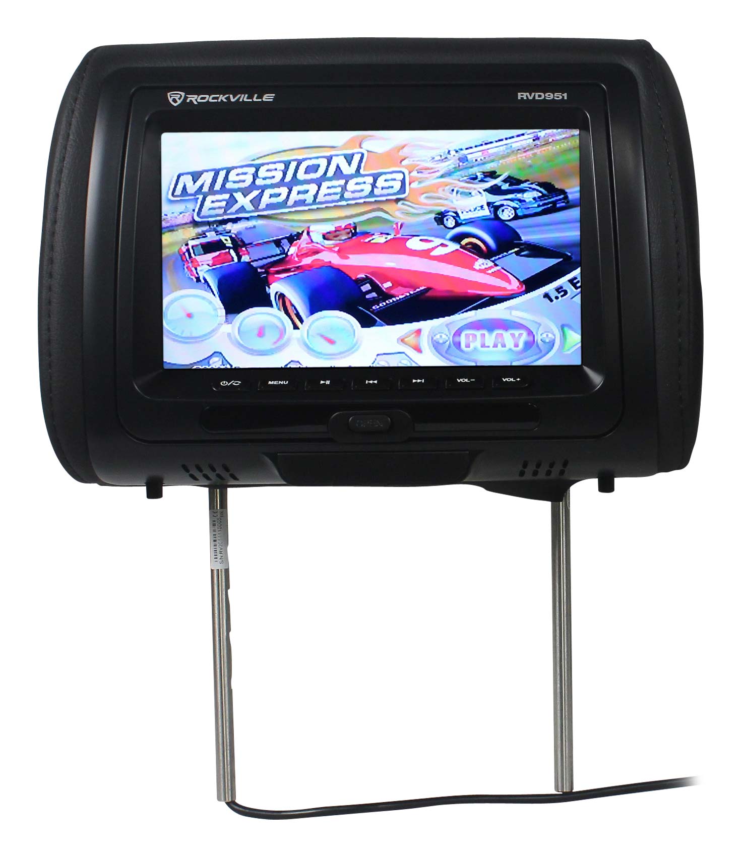 9" Headrest Monitors Black + Dual IR Headphones Bundle