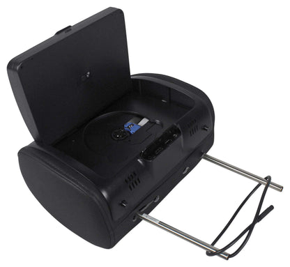 9" Headrest Monitors Black + Dual IR Headphones Bundle