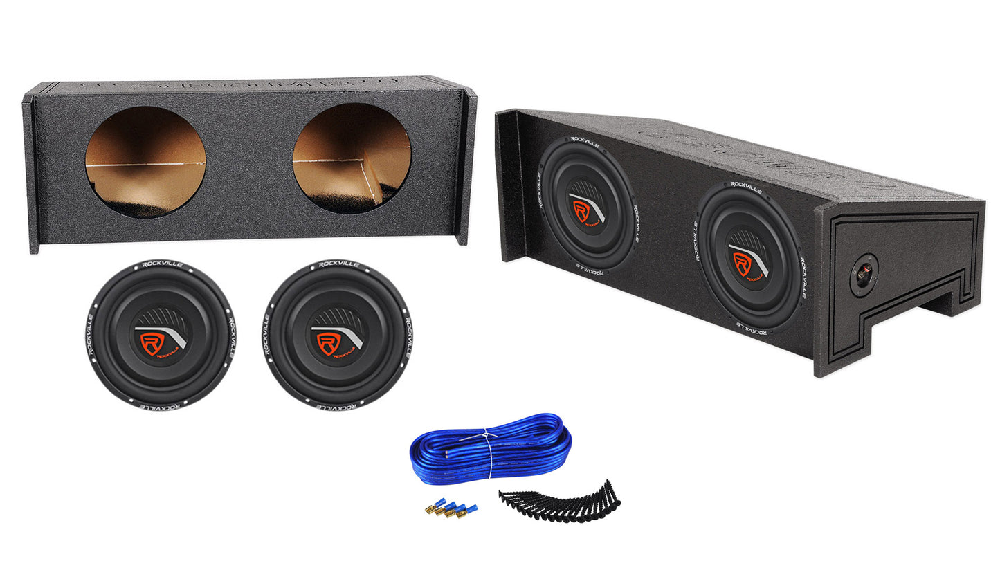 Sub Box+ (2) Rockville 10” 1200 Watts Subwoofers For Jeep Wrangler CJ5/CJ7/YJ/TJ/JK