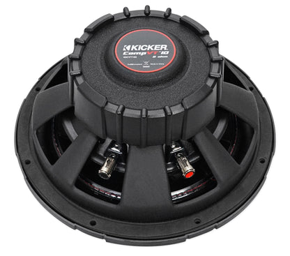 (2) Kicker 43CVT102 COMPVT 10" 1600w Shallow Subwoofers+Sealed Sub Box Enclosure