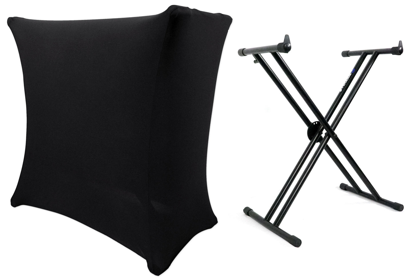 RKS30X Keyboard Stand + RSC5B Black DJ Scrim Bundle