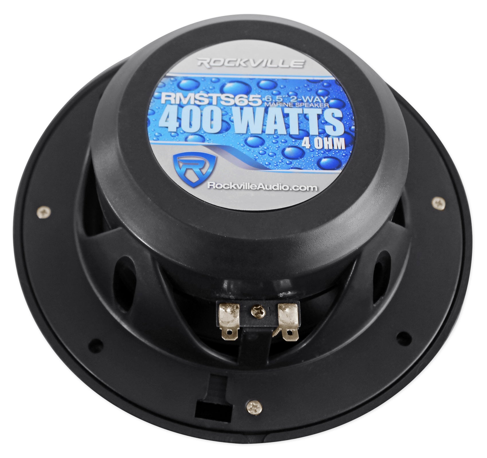 RMSTS65B 6.5" Marine Speakers 2-Pack + KRYPTON MF4 Amplifier Bundle