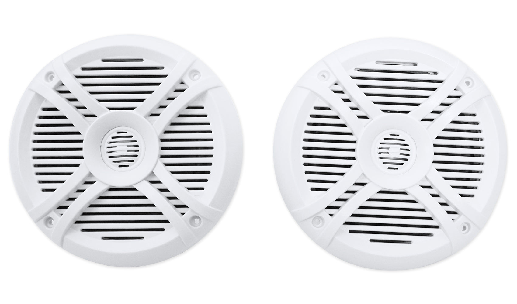 RMSTS65W White 6.5" Marine Speakers 4-Pack + KRYPTON MF4 Amplifier Bundle